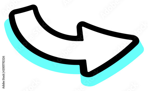 Cartoon arrow doodle object element for decor