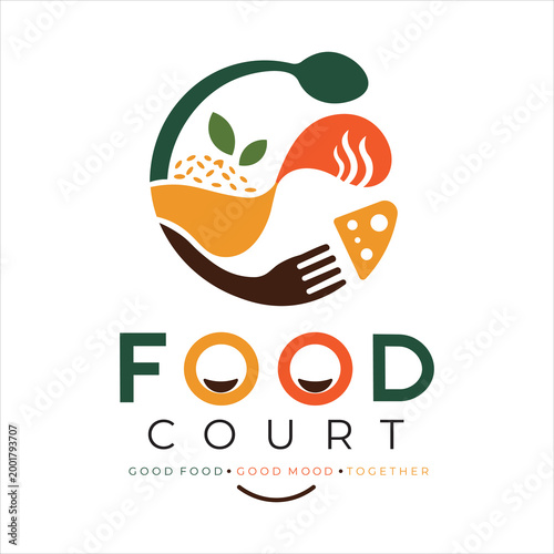 Food court logo for a food or restaurant business 