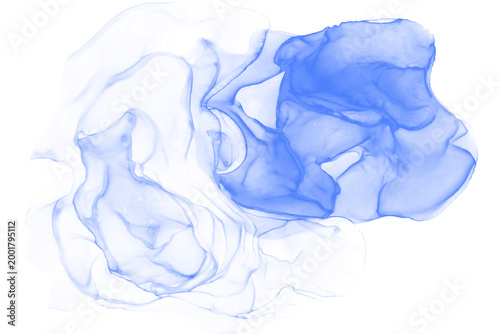 Blue Abstract Liquid Marble Smoke Overlay with Soft Glow Fluid Waves Nebula Ink Effect Transparent Background for  Decorating and Digital Design Assets