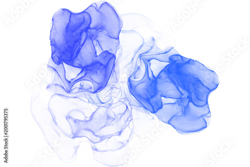 Blue Abstract Liquid Marble Smoke Overlay with Soft Glow Fluid Waves Nebula Ink Effect Transparent Background for  Decorating and Digital Design Assets