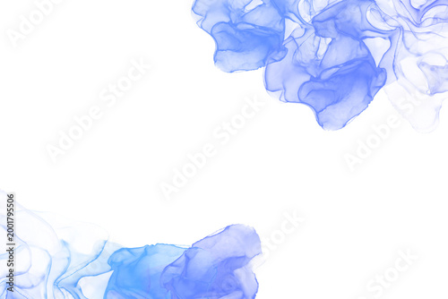 Blue Abstract Liquid Marble Smoke Overlay with Soft Glow Fluid Waves Nebula Ink Effect Transparent Background for  Decorating and Digital Design Assets