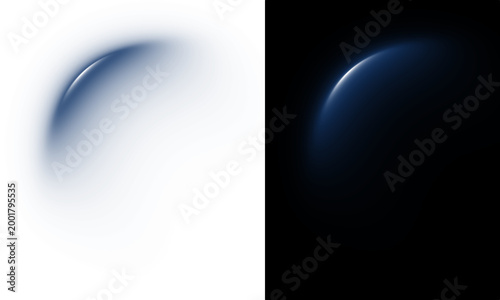 Glowing Blue Arc Lens Flare Light Effect Isolated.  Blue Neon Arc Trail. Glowing Energy Curve Png. Blue Light Swirl 