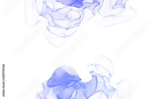 Blue Abstract Liquid Marble Smoke Overlay with Soft Glow Fluid Waves Nebula Ink Effect Transparent Background for  Decorating and Digital Design Assets