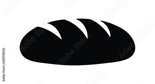 bread silhouette on white background high quality professional