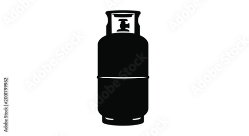 gas cylinder silhouette on white background high quality