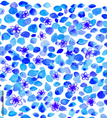 花びら舞う背景素材 水彩風 PNG透過イラスト