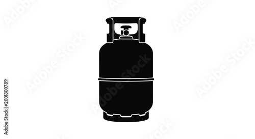 propane tank silhouette on white background high quality