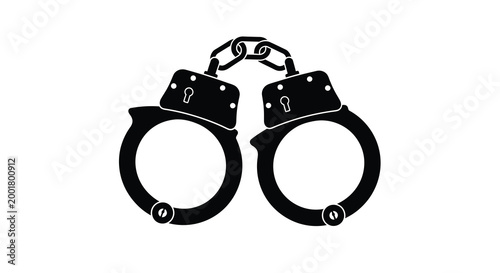 handcuffs silhouette on white background high quality professional