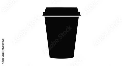 takeaway coffee cup silhouette on white background