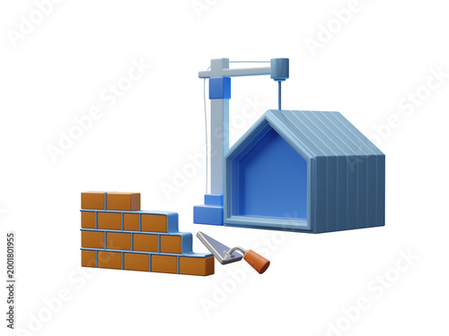 Real estate icon isolated on transparent background, Home Loan concept. Rent, property, buying, renting, house, home. Mortgage services including interest rate calculation and debt repayment.3d render