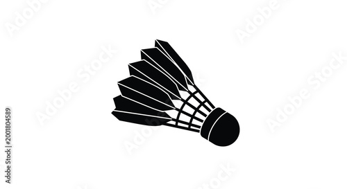 badminton shuttlecock silhouette on white background high quality