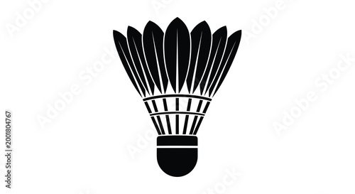 badminton shuttlecock silhouette on white background high quality