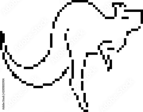 kangaroo pixel art icon, retro 8-bit australian marsupial animal symbol, wildlife vector illustration