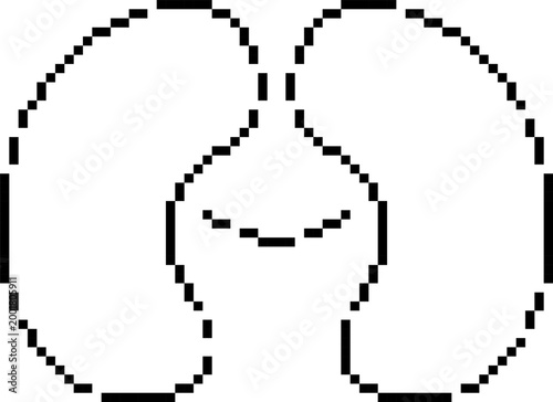 kidneys pixel art icon, retro 8-bit human renal organ pair symbol, anatomy medical vector illustration