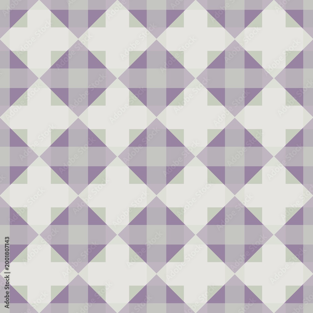 Obraz premium Soft Geometric Lattice Seamless Pattern with Muted Purple and Sage Squares