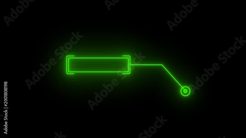 Green neon hud callout lower third animation with glowing digital interface for tech data