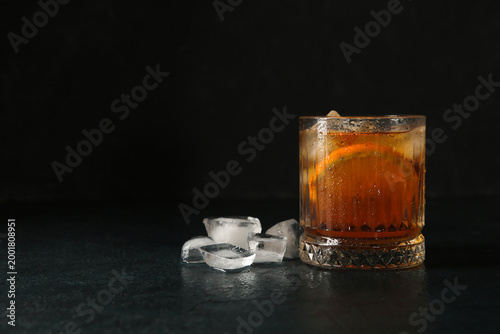 Glass of ice tea with orang...