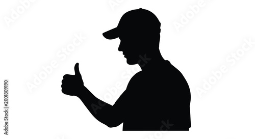 silhouette of person giving thumbs up gesture
