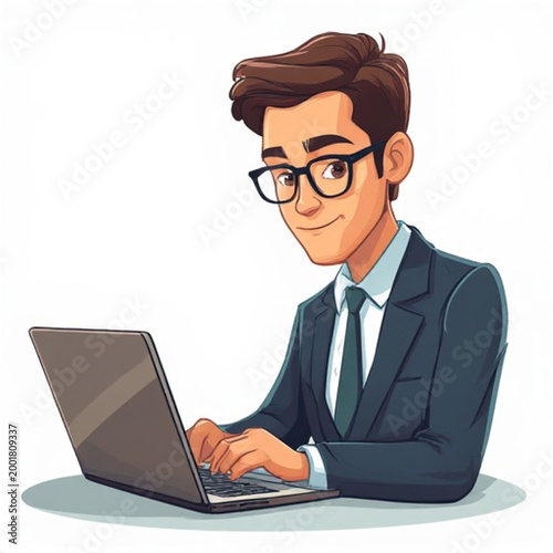 businessman working on laptop