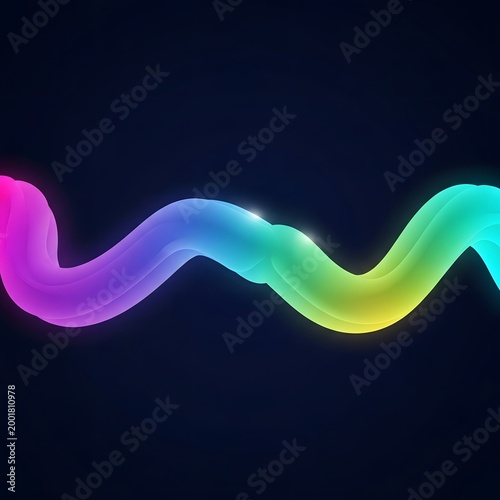 Smooth colorful wave pattern against dark background Vector, illustration