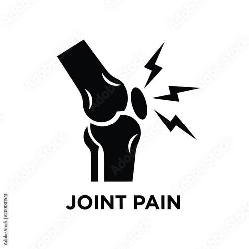 knee joint pain icon with lightning bolts on white background high quality professional detailed modern elegant stylish clean crisp vibrant