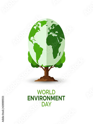 World environment day tree globe illustration