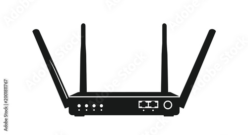 wireless router silhouette on white background high quality