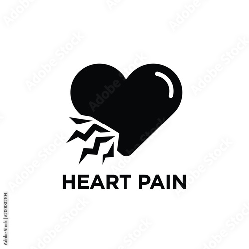 heart pain icon with jagged lightning bolt on white background high quality professional detailed modern elegant stylish clean crisp vibrant