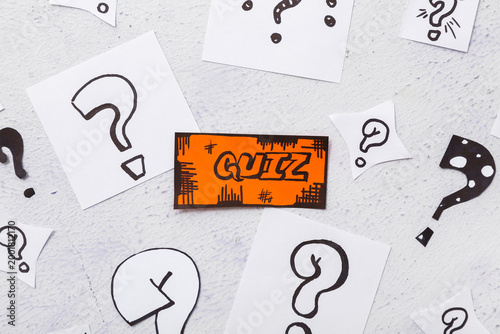 Quiz card with different qu...