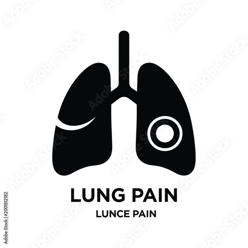 lung pain icon with black silhouette and white background high quality professional detailed modern elegant stylish clean crisp vibrant colorful