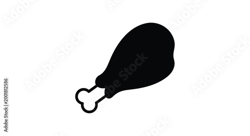 Bild auf Leinwand chicken drumstick silhouette on white background high quality professional detai