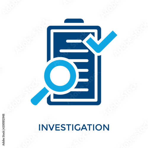 Investigation Icon Dual Tone Style. Vector Illustration For Graphic Design