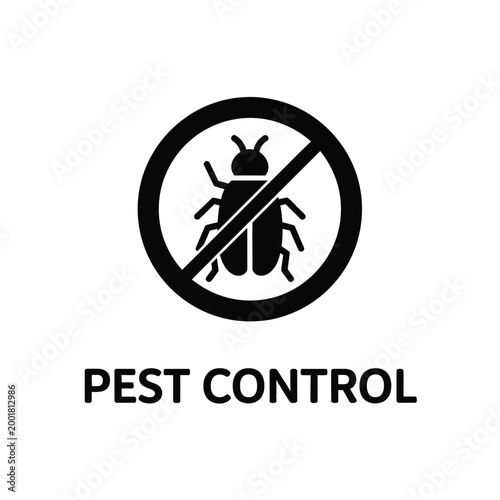 pest control icon with black beetle silhouette on white background high quality professional detailed modern elegant stylish clean crisp vibrant