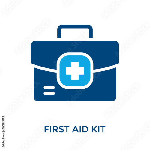 First Aid Kit Icon Dual Tone Style. Vector Illustration For Graphic Design