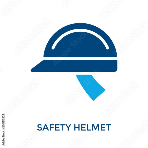 Safety Helmet Icon Dual Tone Style. Vector Illustration For Graphic Design