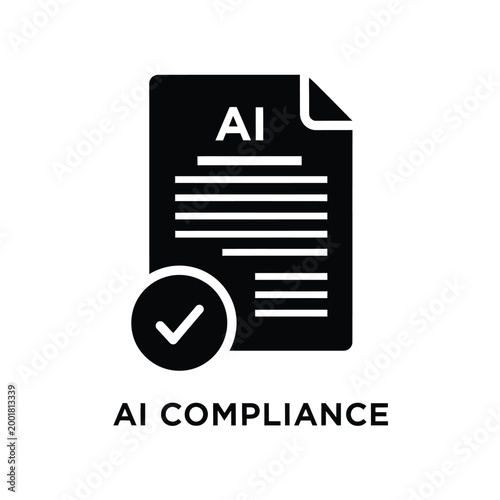 ai compliance document icon with checkmark on white background high quality professional detailed modern elegant stylish clean crisp vibrant colorful