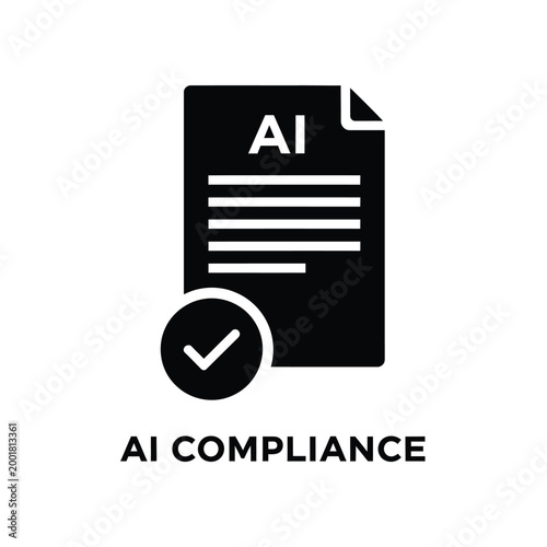 ai compliance document icon with checkmark on white background high quality professional detailed modern elegant stylish clean crisp vibrant colorful