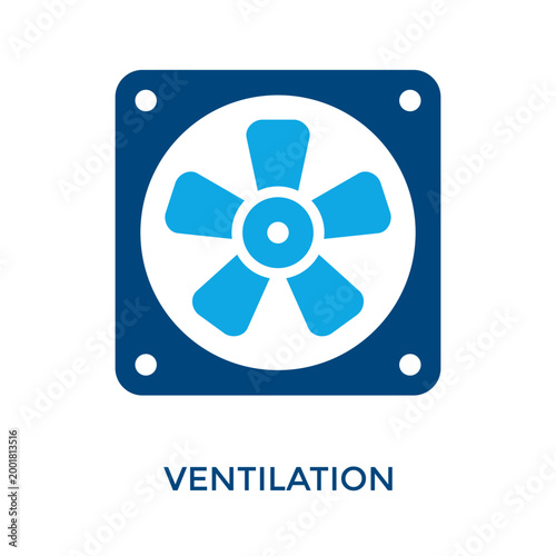 Ventilation Icon Dual Tone Style. Vector Illustration For Graphic Design