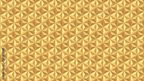 ジオメトリックな麻の葉文様パターン　縁起の良い和柄　和風の背景装飾イラスト　日本の伝統文様　星　金属風