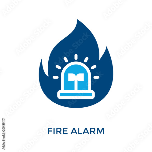 Fire Alarm Icon Dual Tone Style. Vector Illustration For Graphic Design