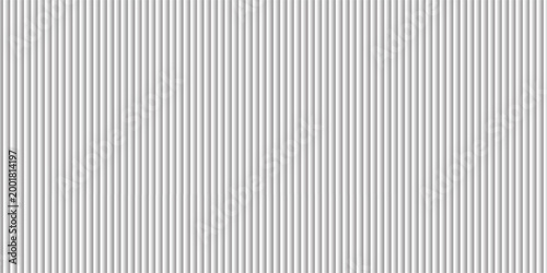 Transparent corrugated plastic ribbed glass background with abstract line patterns. 3D gradient light effects for retail windows or architectural panels. Vintage chrome reflections or polycarbonate.