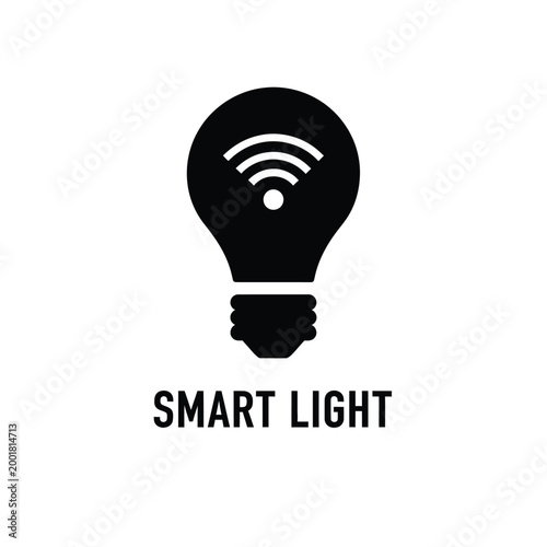 smart light bulb icon with wifi signal on white background high quality professional detailed modern elegant stylish clean crisp vibrant