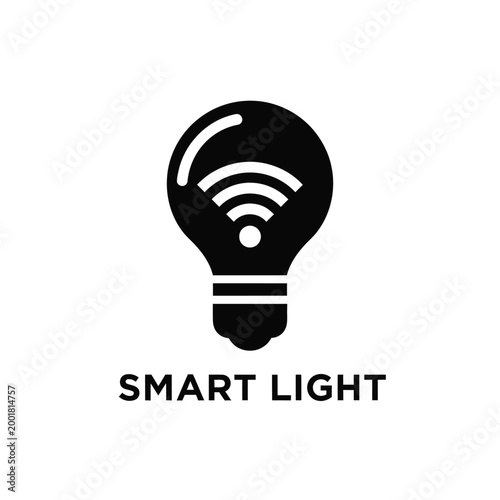 smart light icon with wifi symbol in black and white design high quality professional detailed modern elegant stylish clean crisp