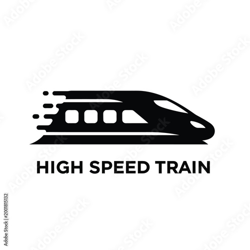 high speed train silhouette with motion lines on white background high quality professional detailed modern elegant stylish clean crisp vibrant