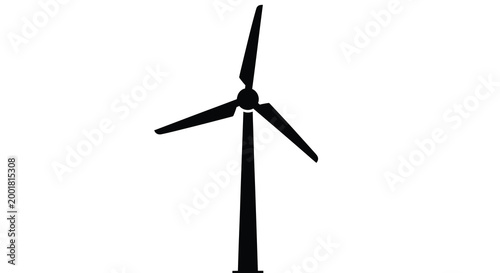 Tableau sur toile wind turbine silhouette on white background high quality professional detailed m