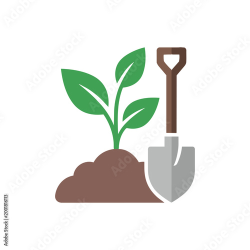 Plant growth vector illustration planting a seed