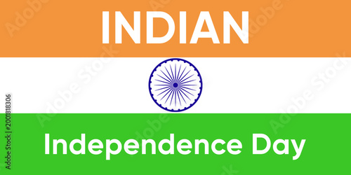 Indian Independence Day background with national tricolor flag, Ashoka Chakra, and patriotic celebration design for greeting cards, banners, posters, social media, national holiday promotions. Vector