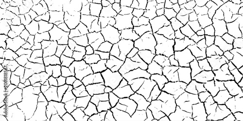Cracked dry earth texture background with distressed surface pattern, rough grunge details, broken soil lines, and abstract weathered wall effect for overlays, backgrounds, posters, packaging. Vector