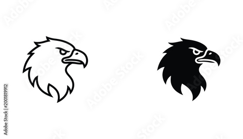Majestic eagle head profile illustration depicting a powerful bird of prey with a sharp beak and intense gaze symbolizing freedom and strength
