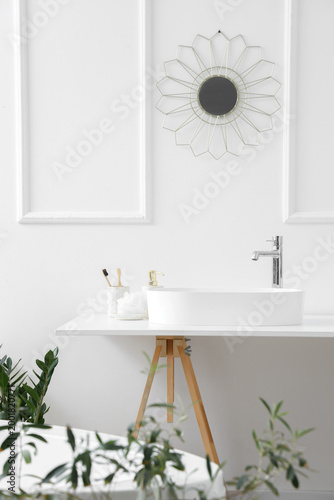 Interior of light bathroom ...